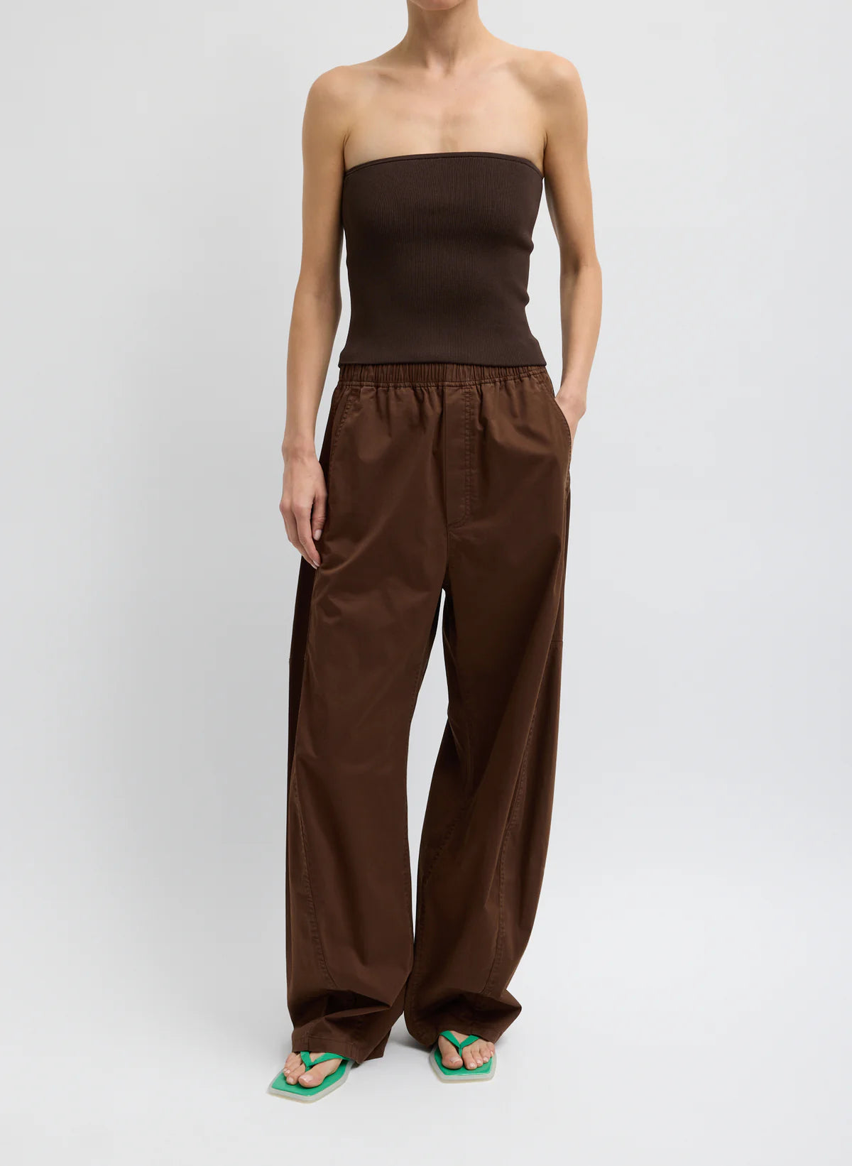 Tibi Garment Dyed Silky Cotton Winslow Pant Regular Length