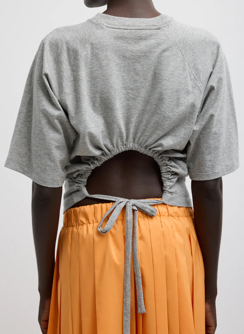 Tibi TShirting Short Sleeve Top with Shirred