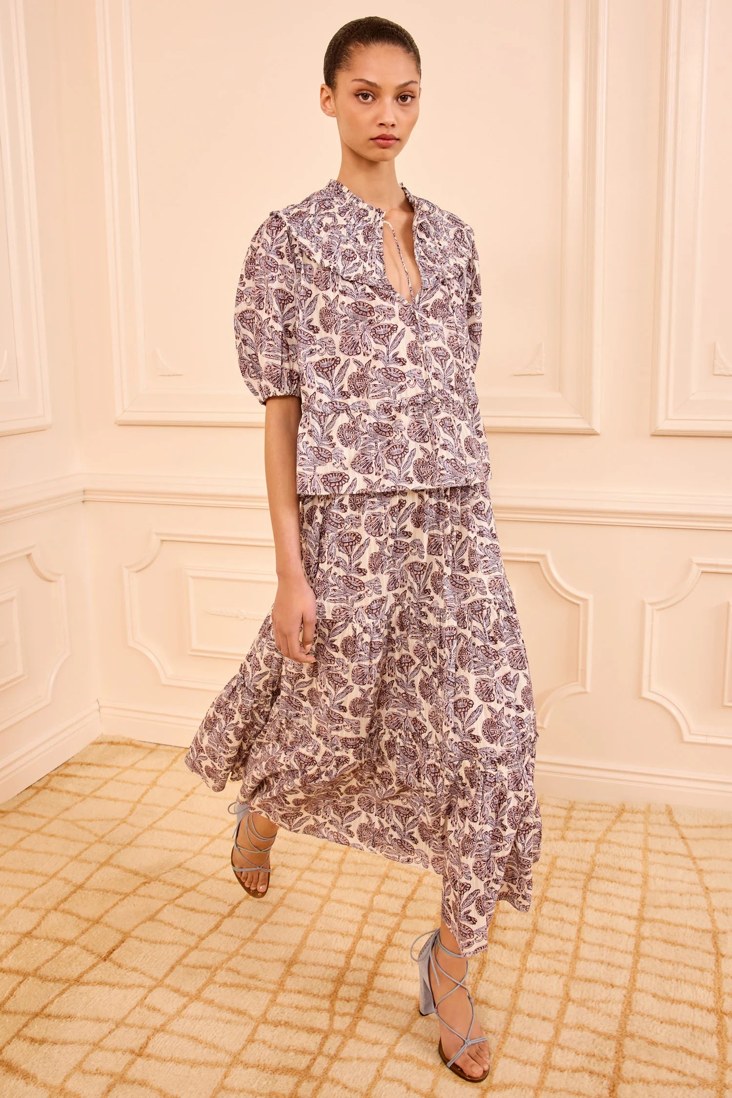 Ulla Johnson Elvie Short Sleeve Cotton Top