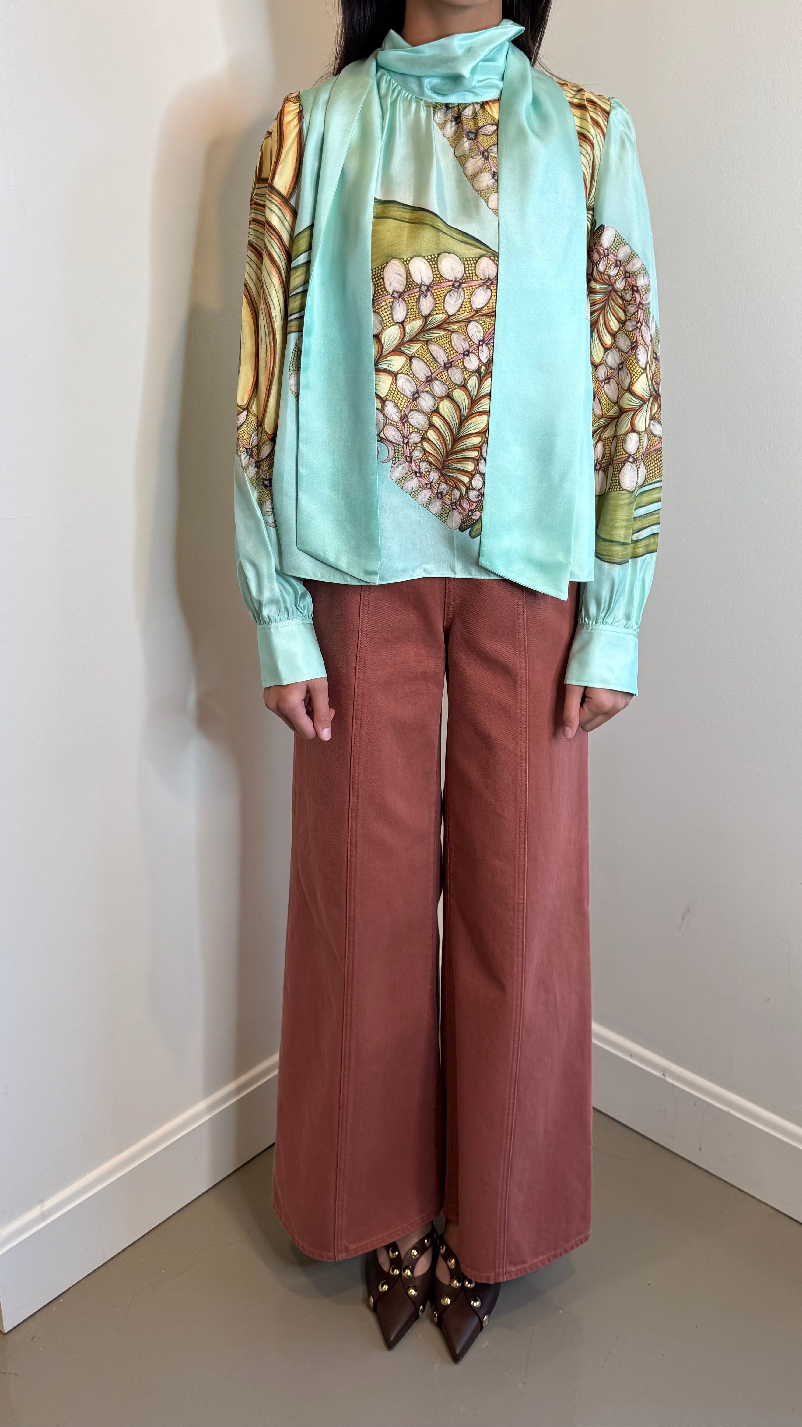 Ulla Johnson Ornament Tie Neck Blouse