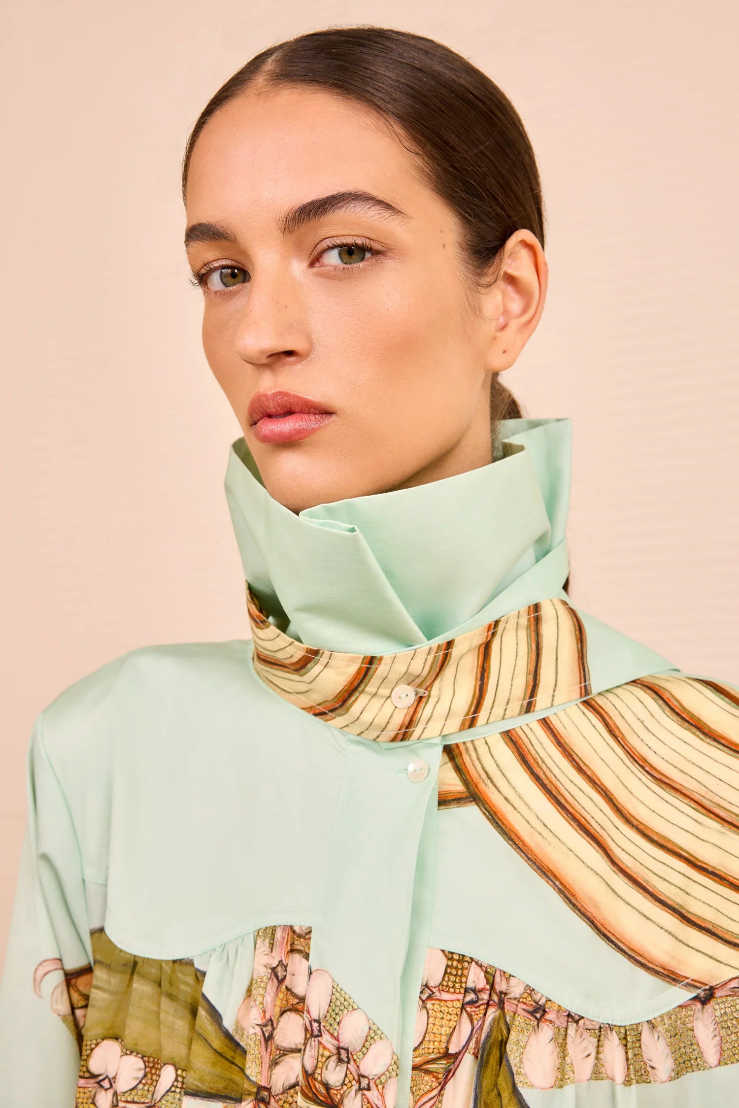 Ulla Johnson Terezie Long Sleeve Ruffle Neck Dress