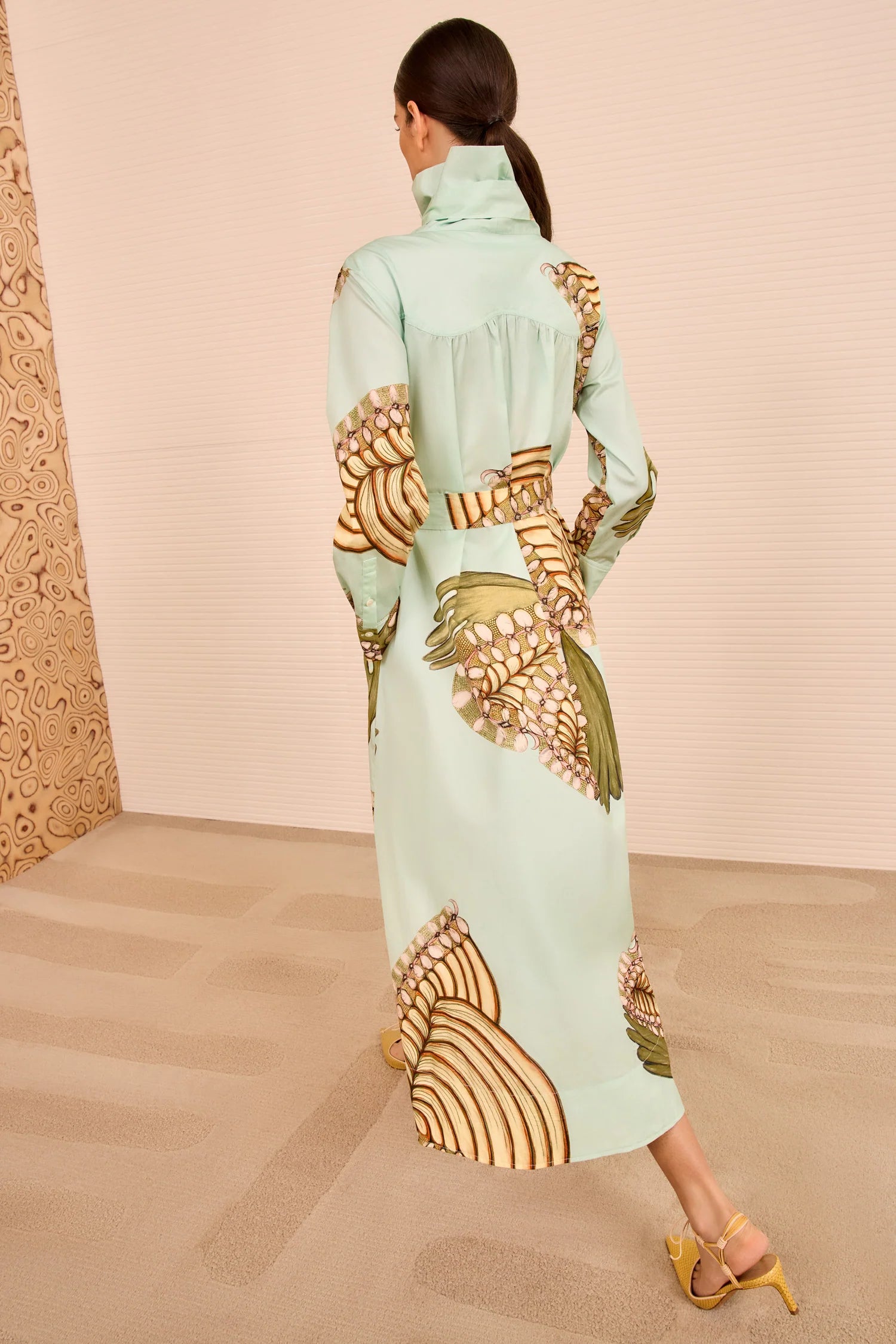 Ulla Johnson Terezie Long Sleeve Ruffle Neck Dress