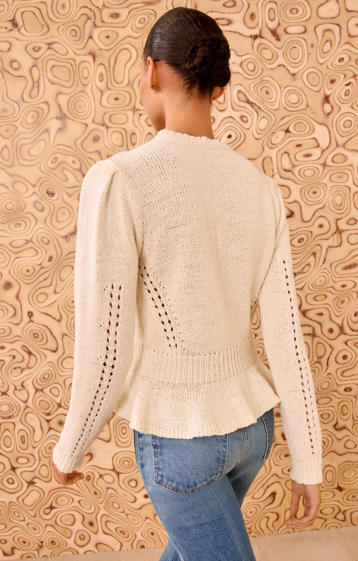 Ulla Johnson Aurelie Long Sleeve Peplum Pullover