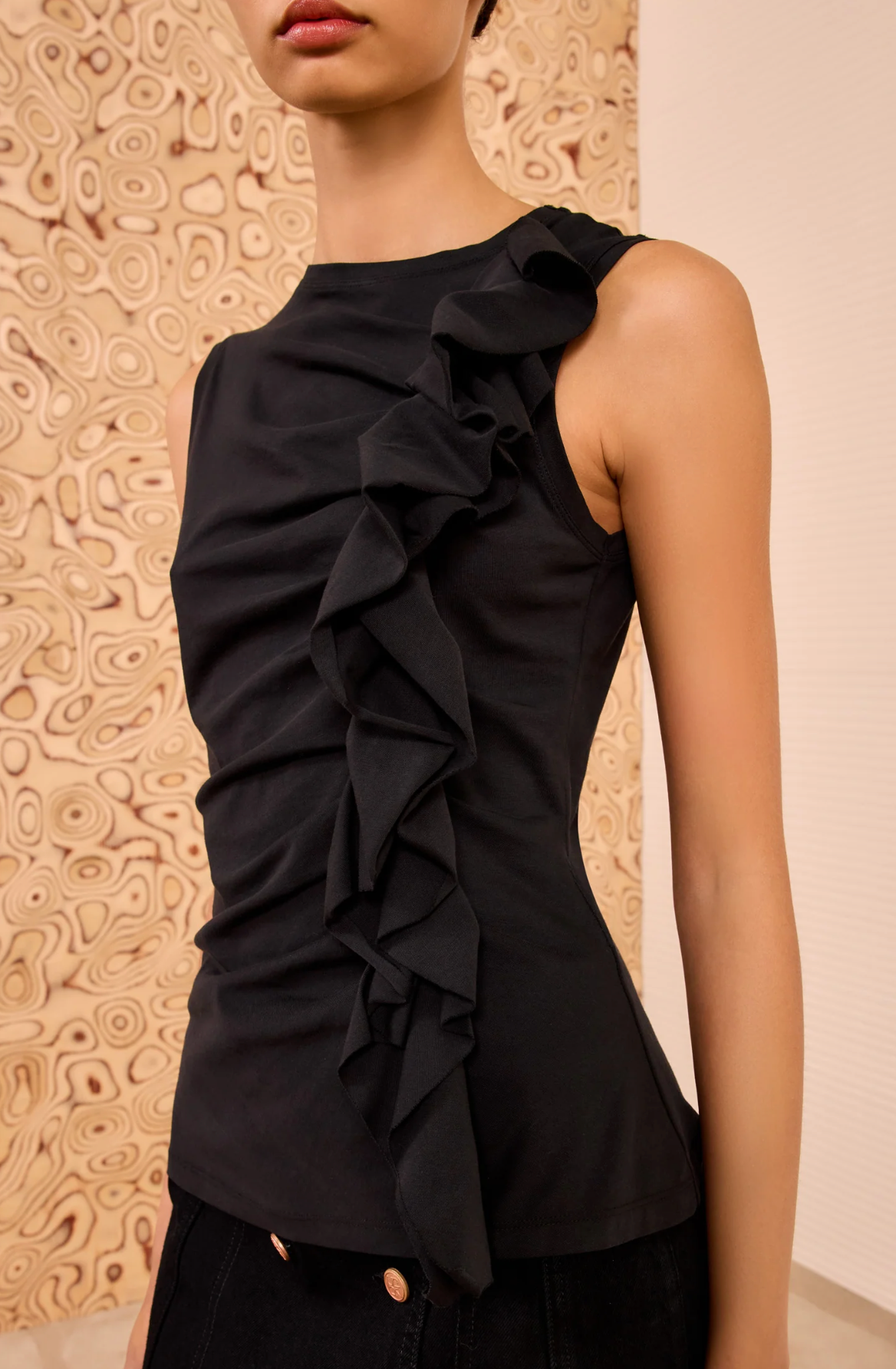 Ulla Johnson Clio Ruched Ruffle Top