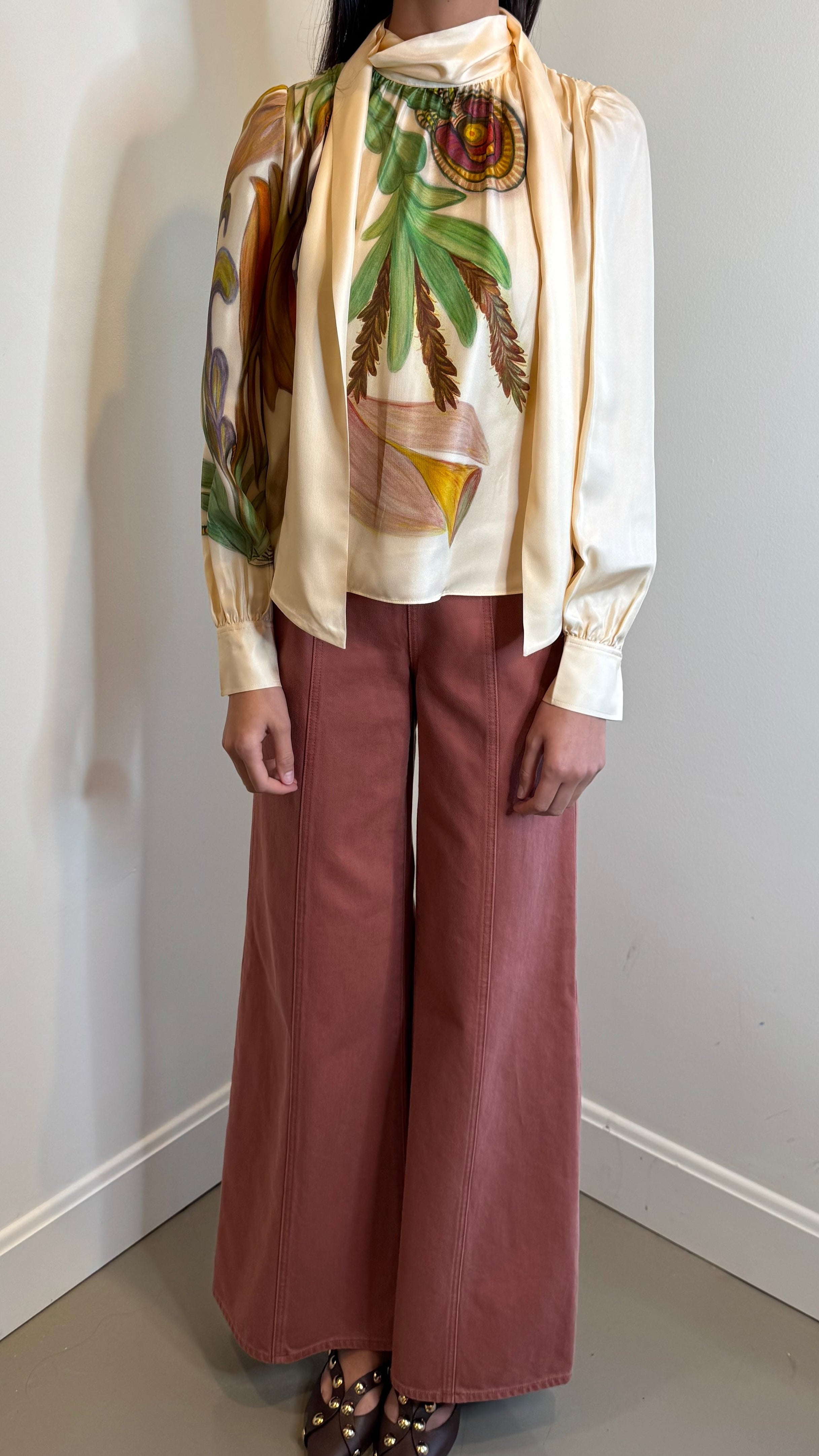 Ulla Johnson Ornament Tie Neck Blouse