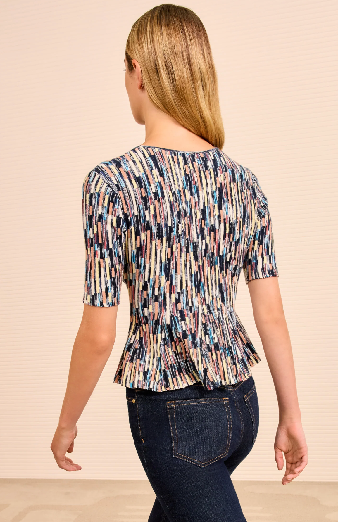 Ulla Johnson Samira Multicolor Short Sleeve Top