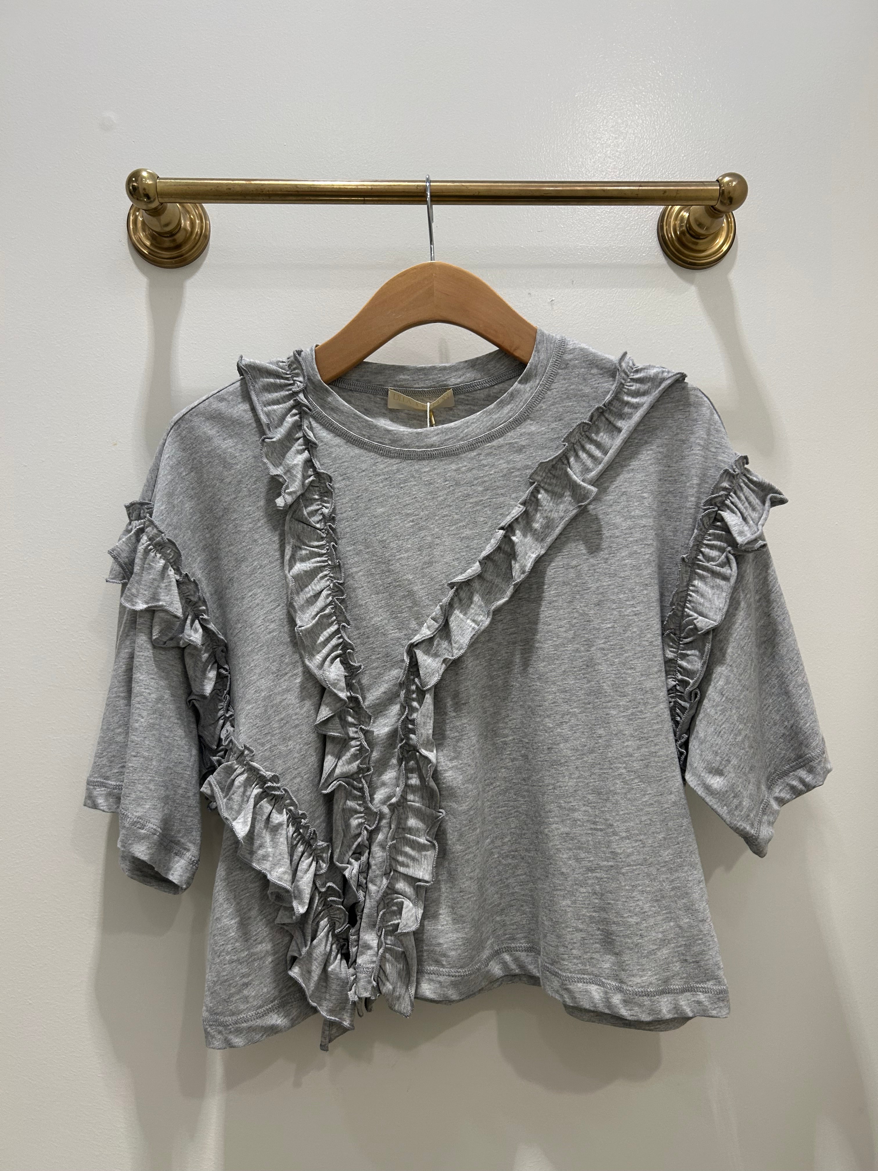 Ulla Johnson Sydney Short Sleeve Ruffle Tee
