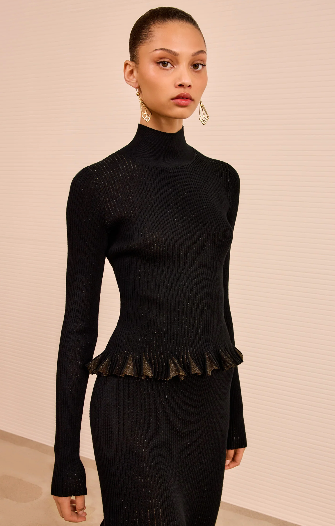 Ulla Johnson Yulia Ruffle Turtleneck Top