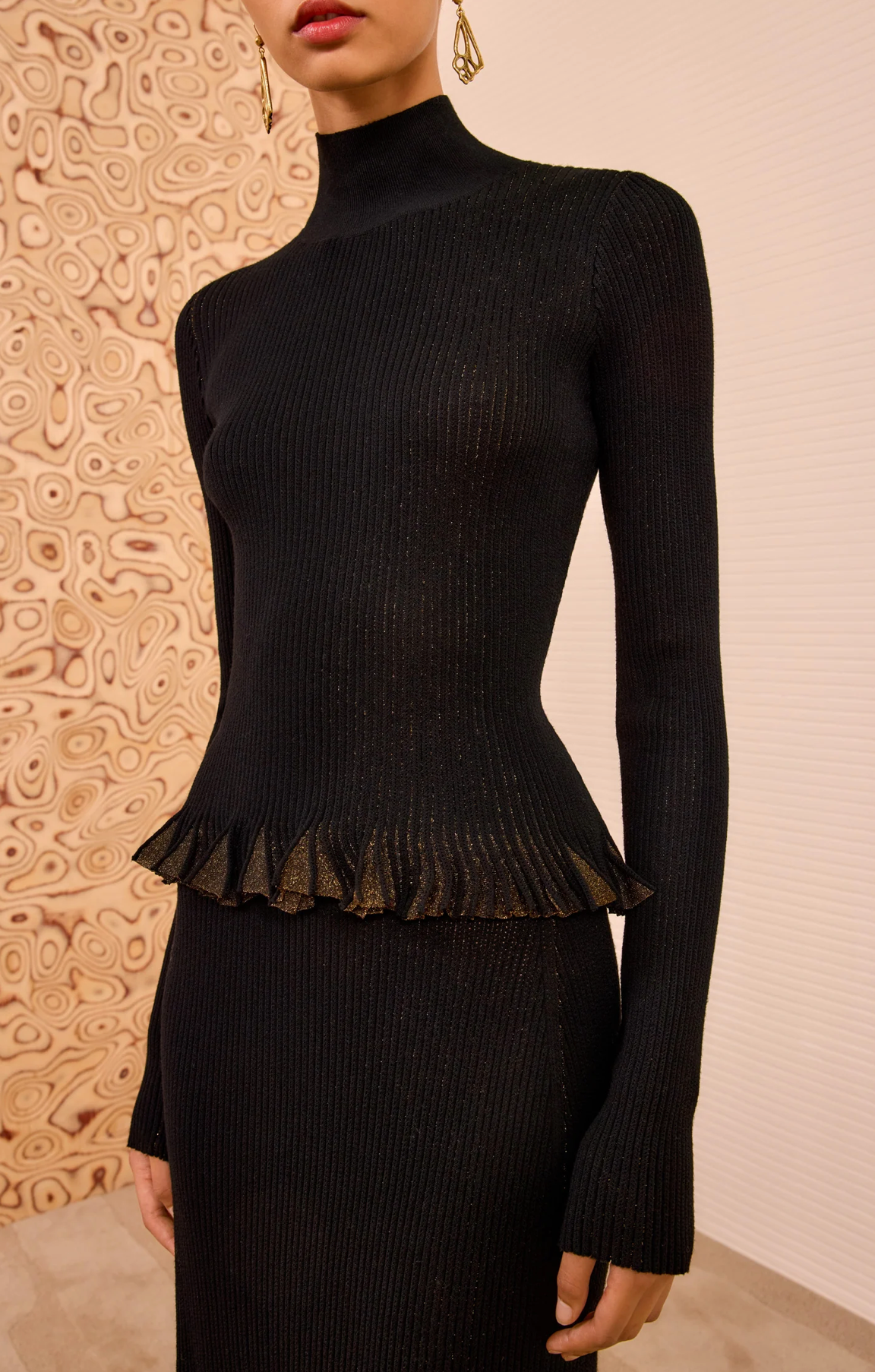 Ulla Johnson Yulia Ruffle Turtleneck Top