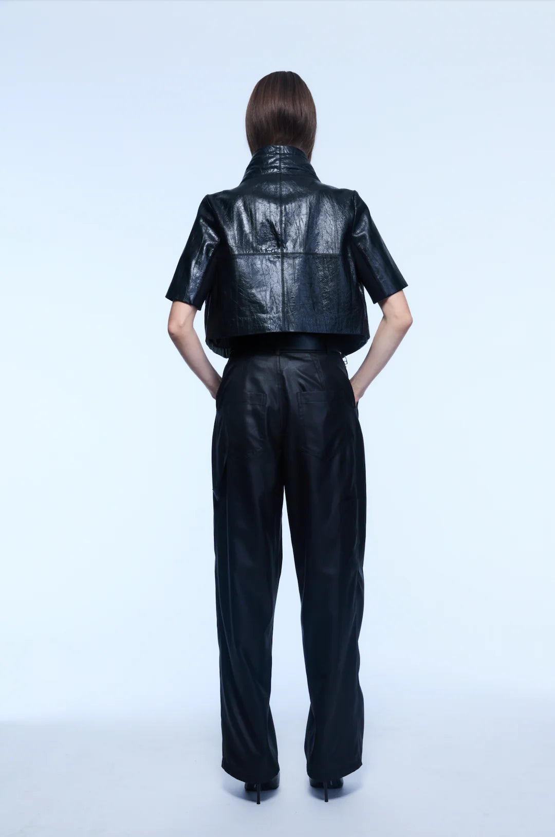 Yigal Azrouel Cropped Leather Jacket