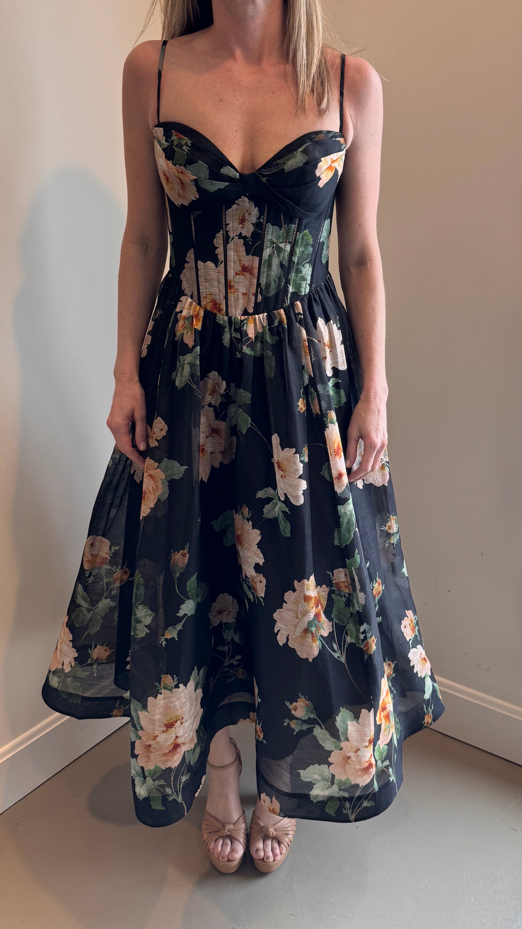 zimmermann floral corset dress Zimmermann, Natura Ruffled Draped Corset Dress New Wedding Dress Save 45%
