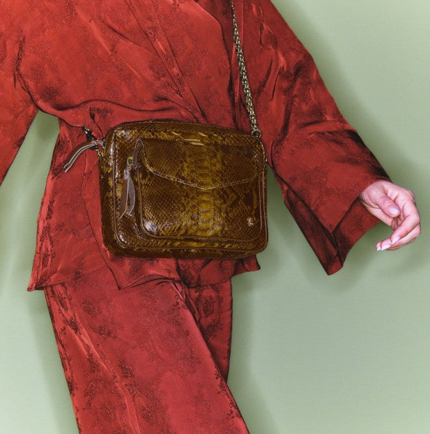 Claris Virot Charly Python Bag