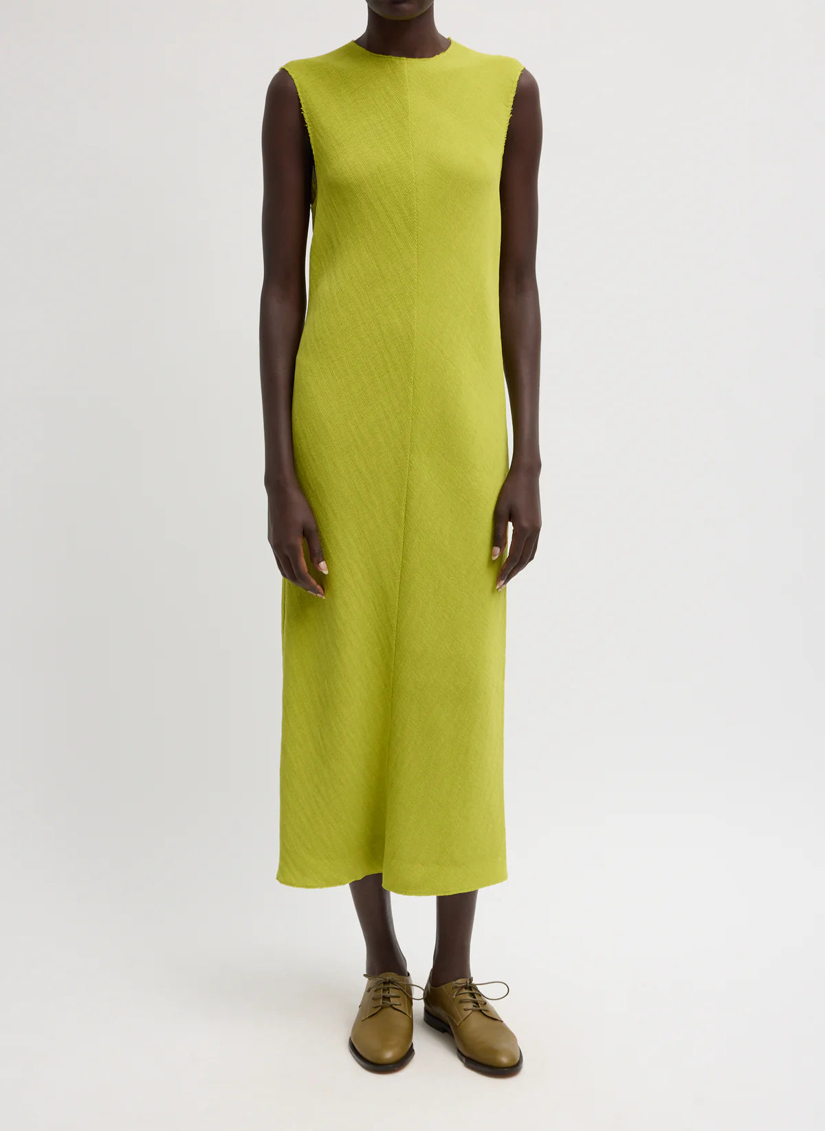 Tibi Plisse Sleeveless Bias Dress