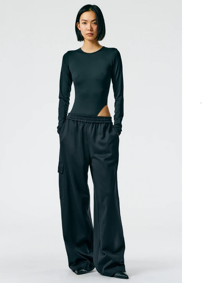 Tibi Active Knit Wide Leg Pull On Pant
