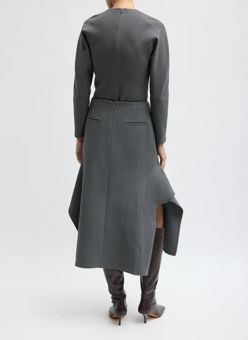 Tibi Luxe Crepe Knit Side Drape Skirt