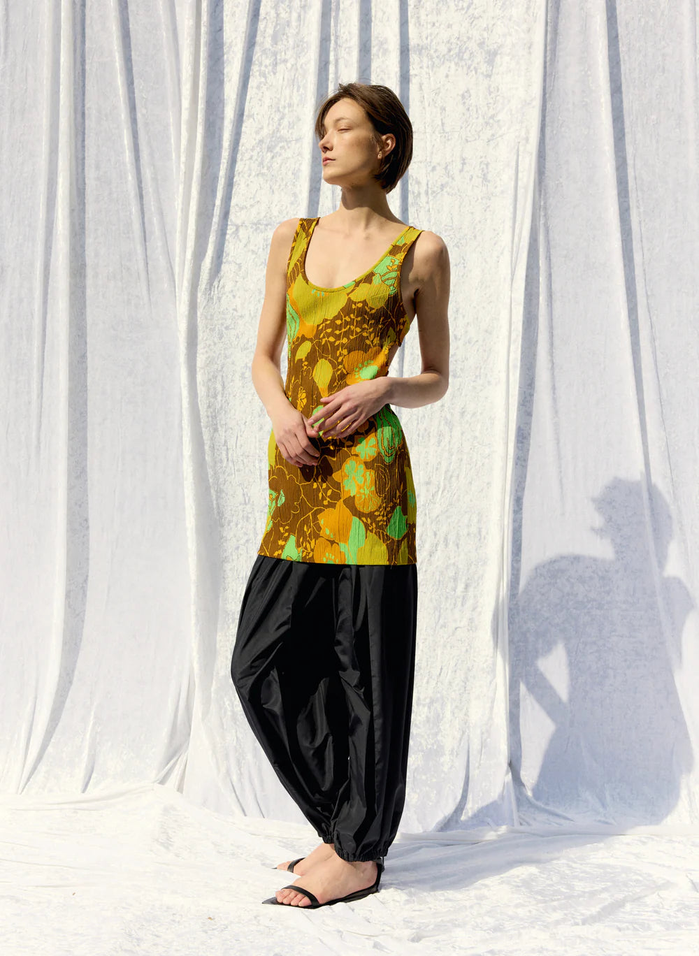 Tibi Kamara Print Racerback Short Dress