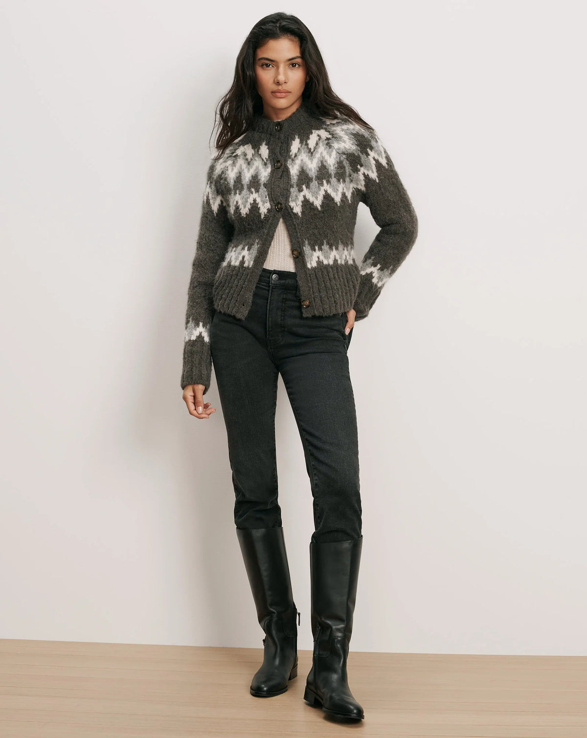 Veronica Beard Christina Fairisle Cardigan