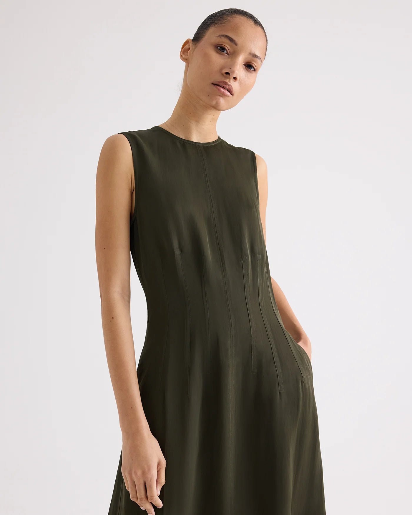 TWP Crew Neck Dress w/ Darts