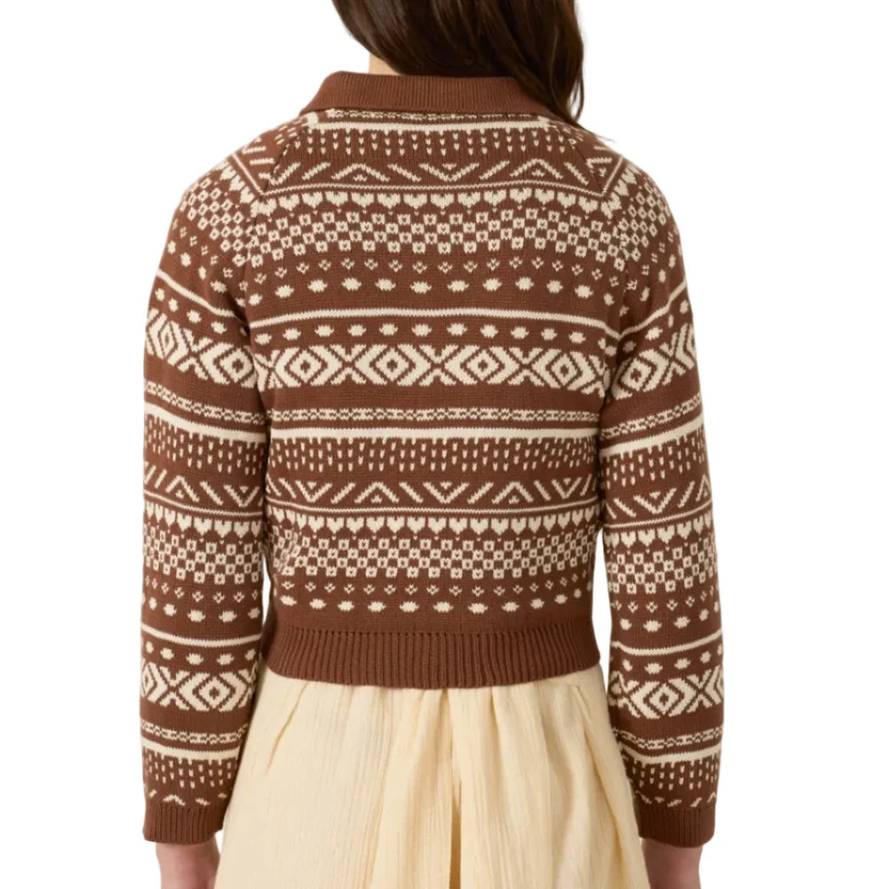 Alix of Bohemia Liza Mocha Fair Isle Top