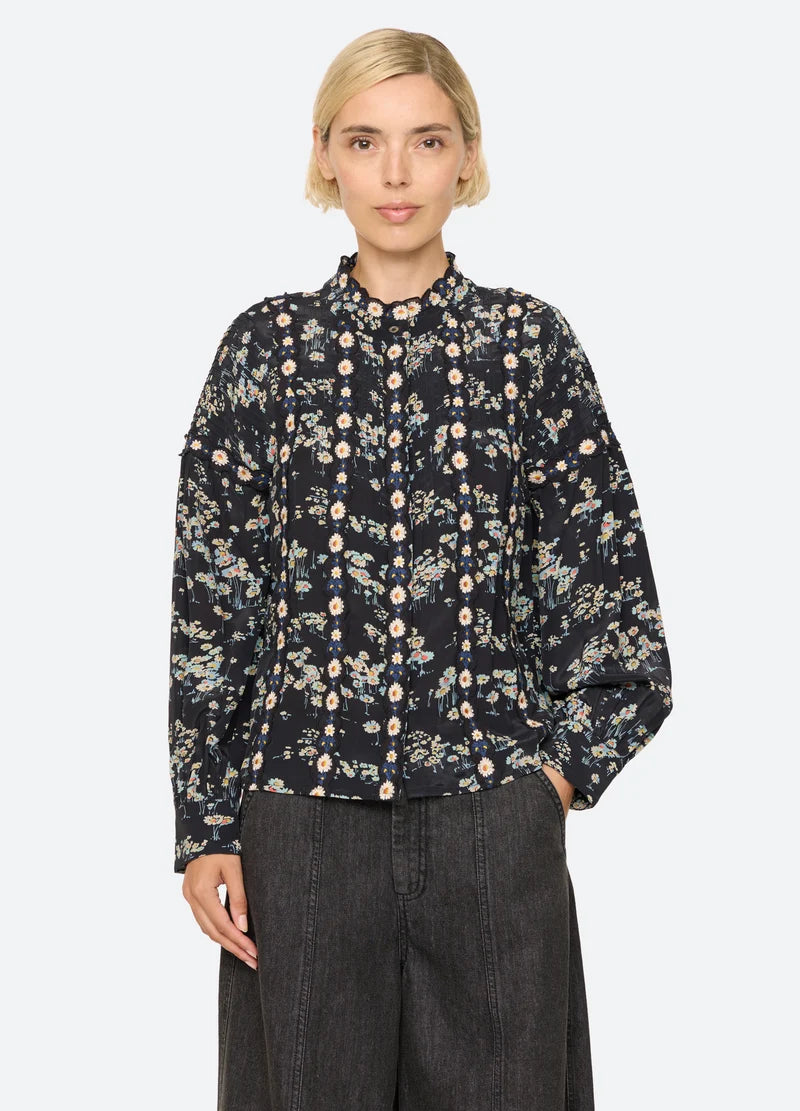 Sea Mona Print Long Sleeve Top