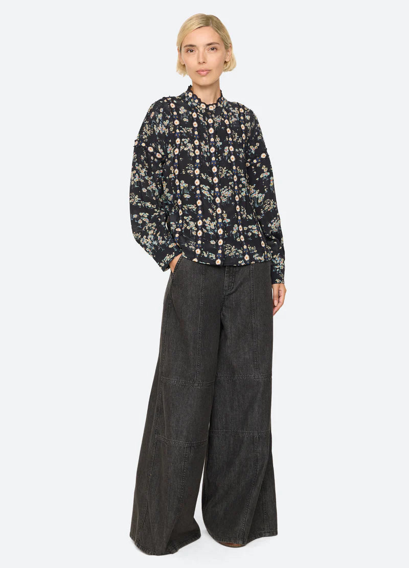 Sea Mona Print Long Sleeve Top