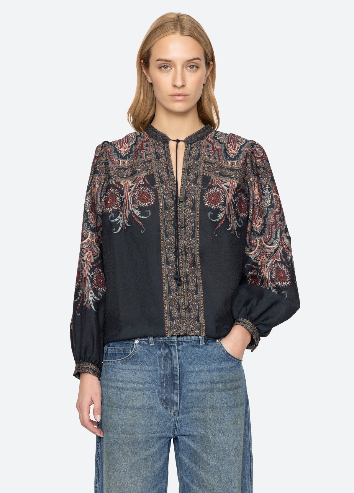 Sea Hyacinth Print L/SLV Top