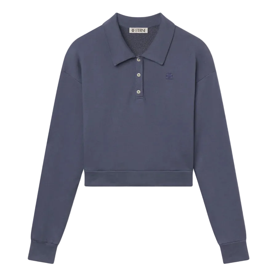 Eterne Cropped Polo Sweatshirt