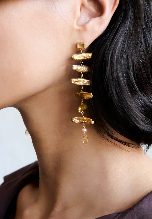 Chan Luu Isadora Gold Pearl Earring