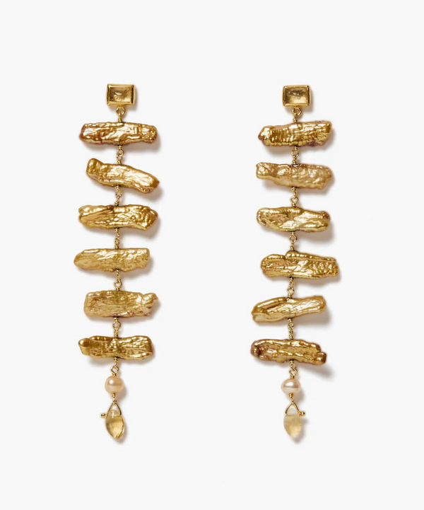 Chan Luu Isadora Gold Pearl Earring