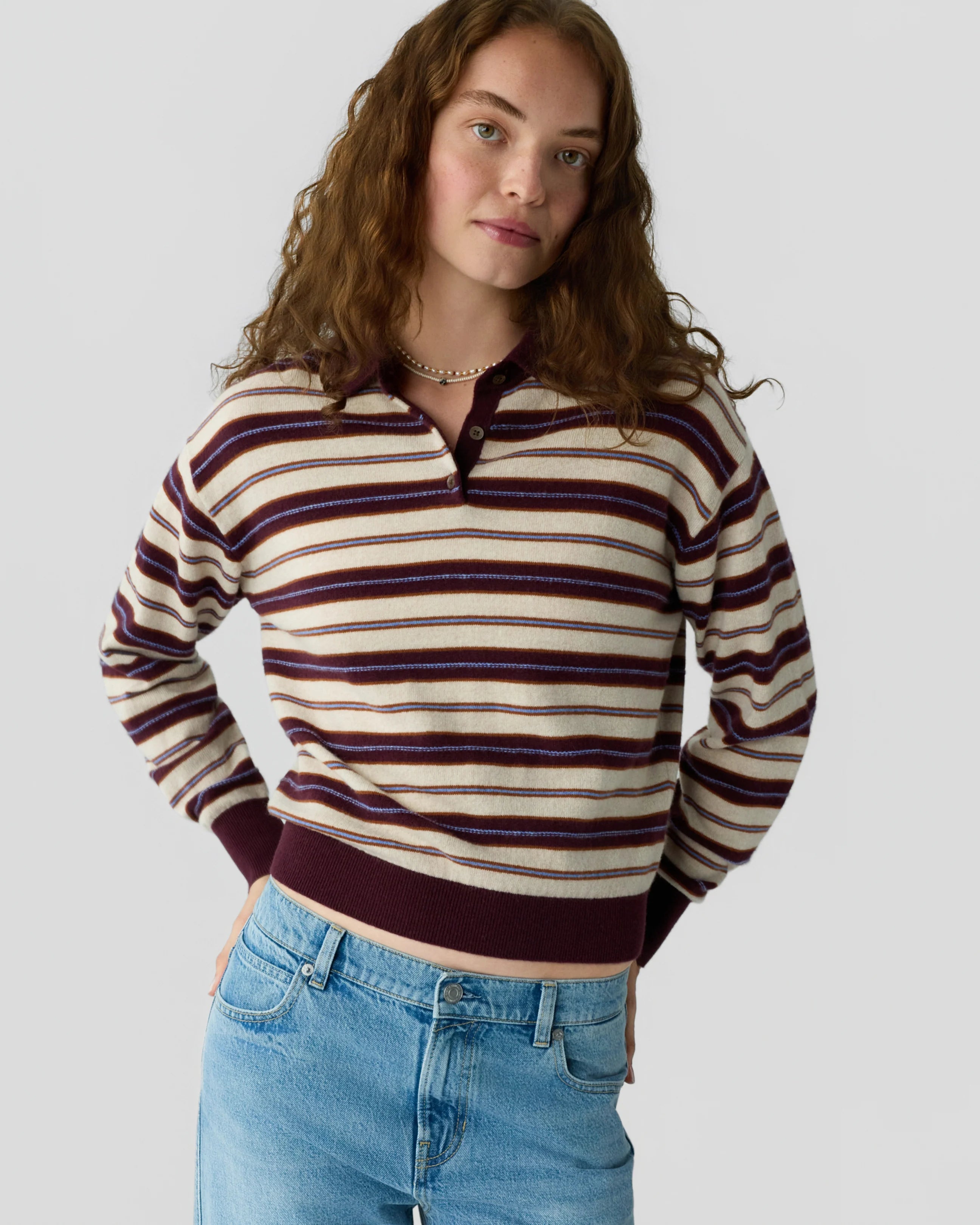 Guest In Residence Collegiate Stripe Polo