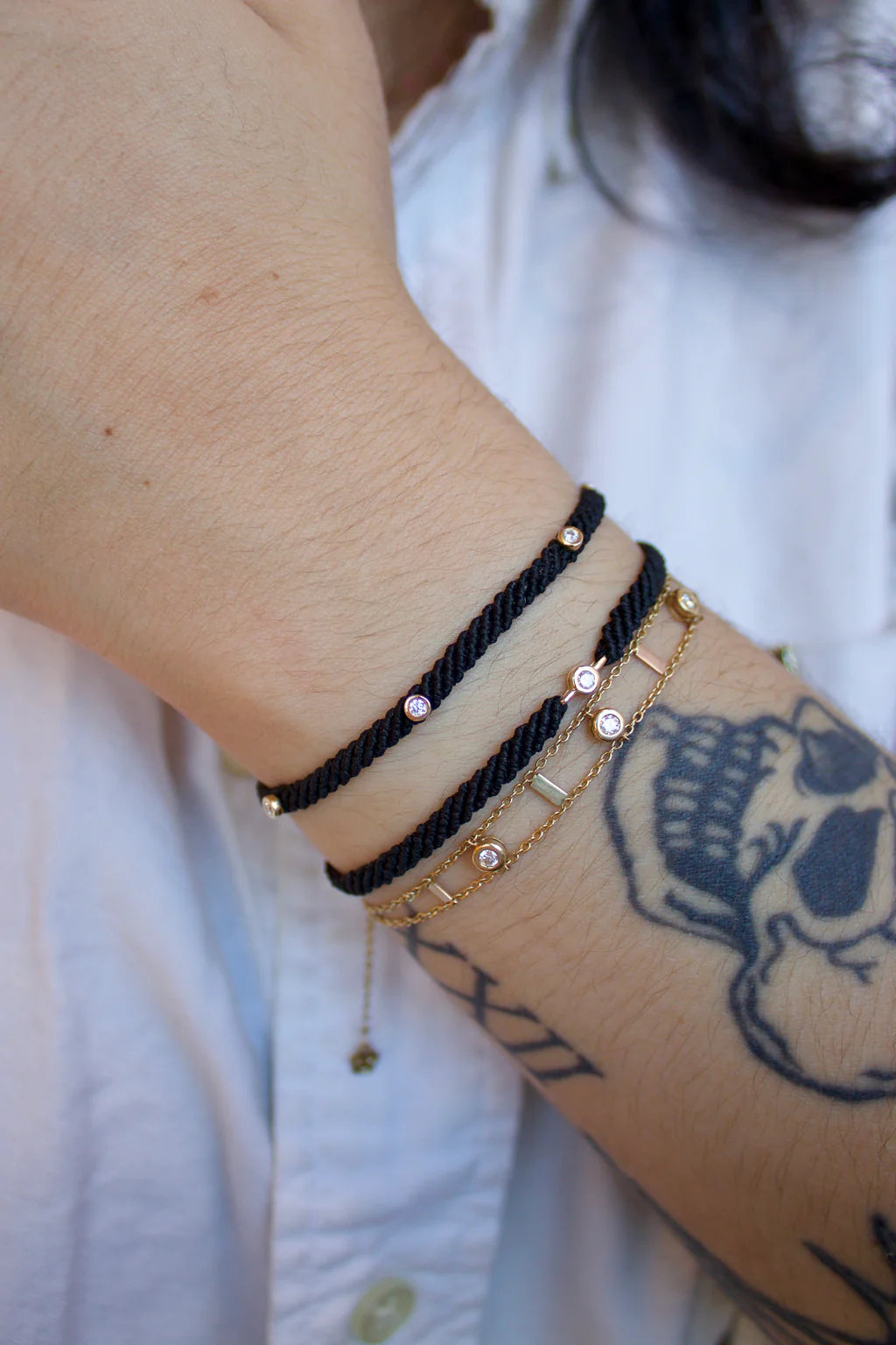 Scosha Diamond Studded Macrame Bracelet