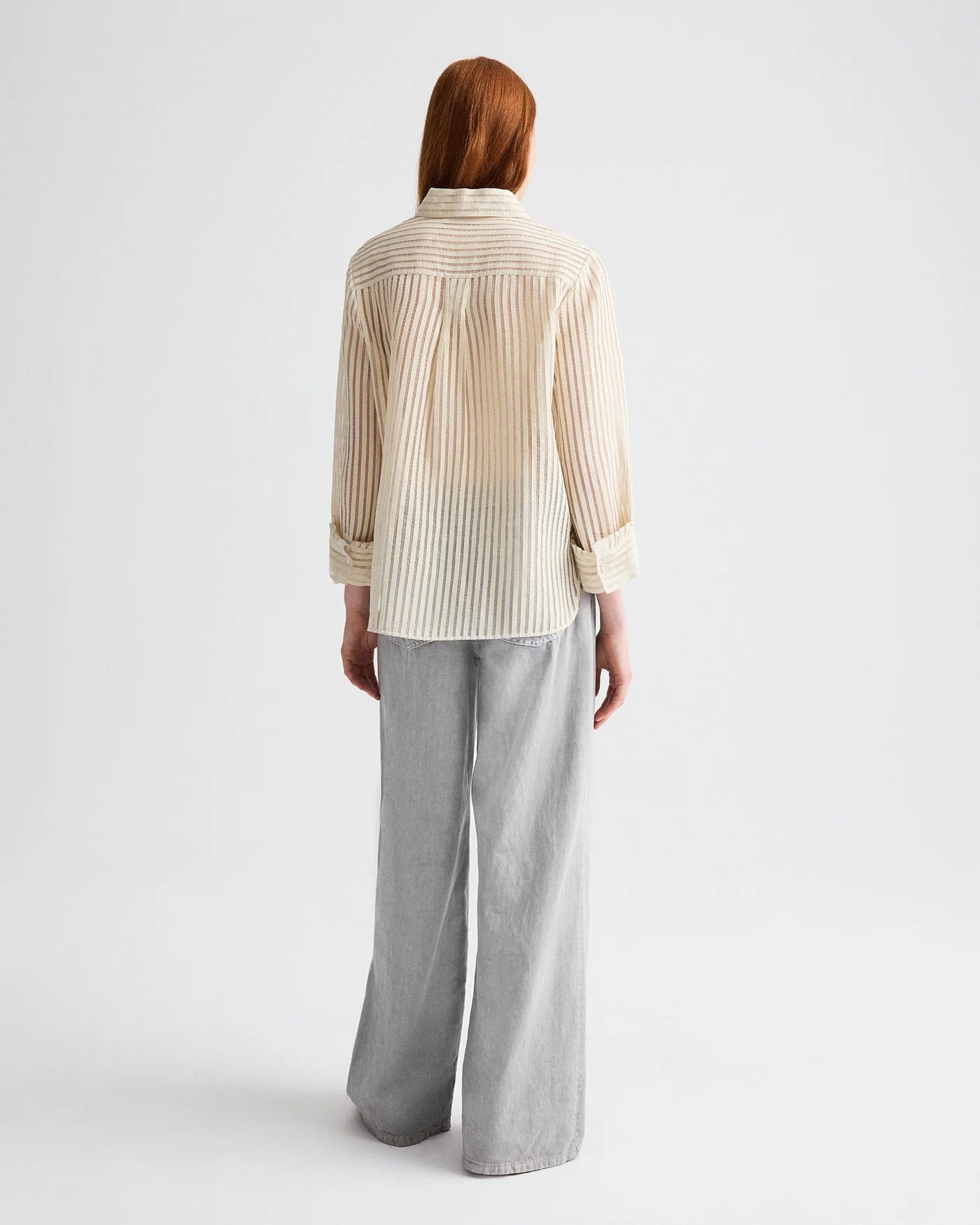 TWP Boyfriend Shirt in Ribbon On Organza