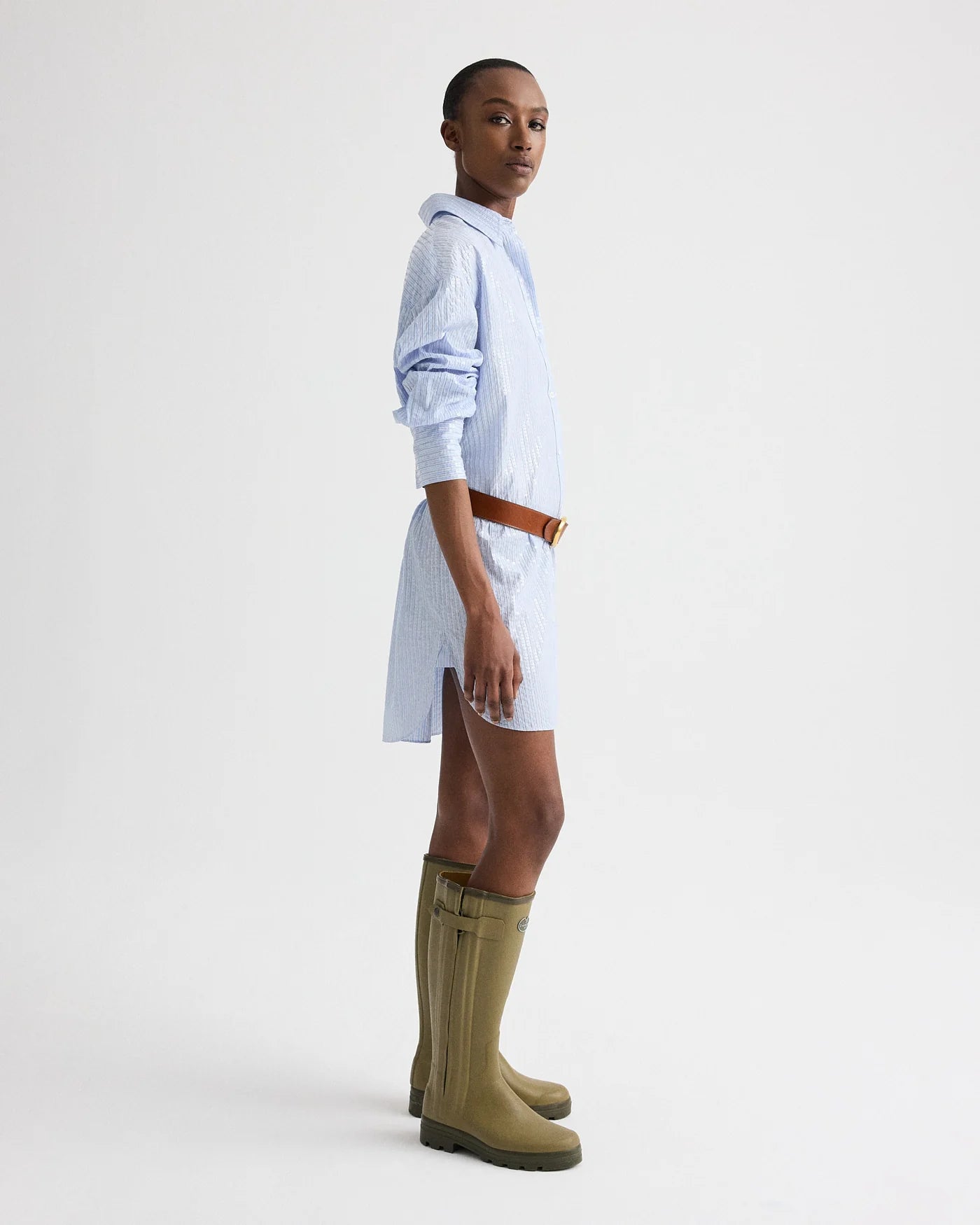 TWP Big Joe Shirt Dress in Micro Triple Stripe