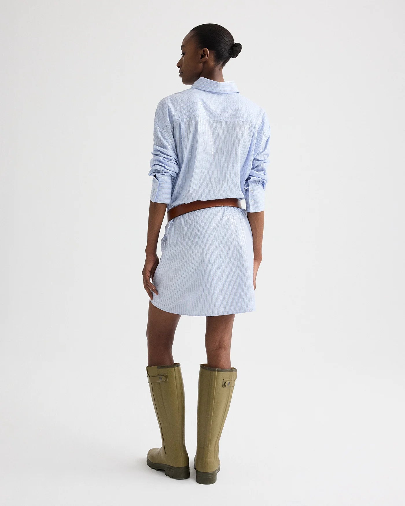 TWP Big Joe Shirt Dress in Micro Triple Stripe