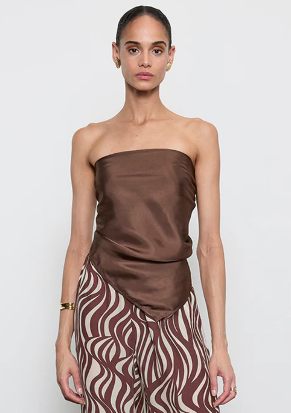 Enza Costa Fluid Twill Scarf Top