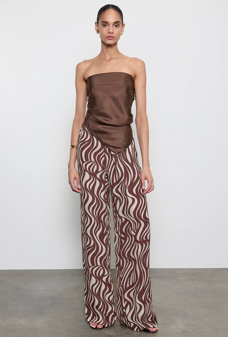 Enza Costa Fluid Twill Scarf Top