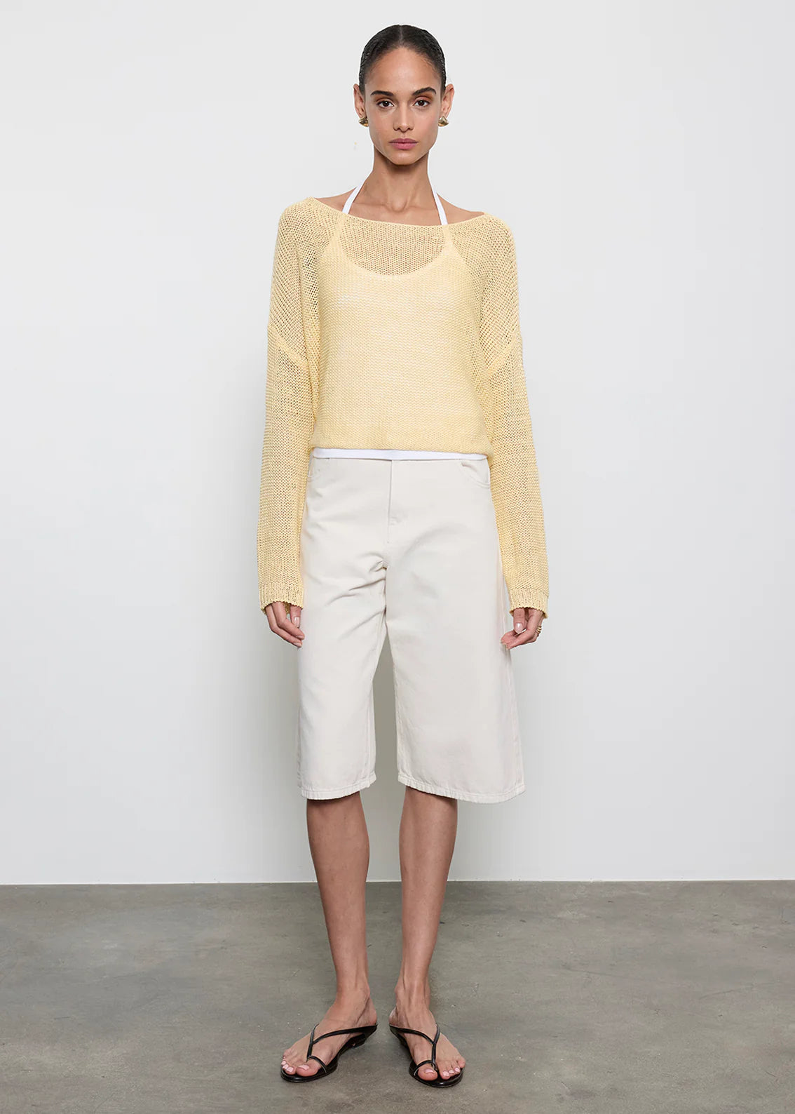 Enza Costa Linen Bateau Sweater
