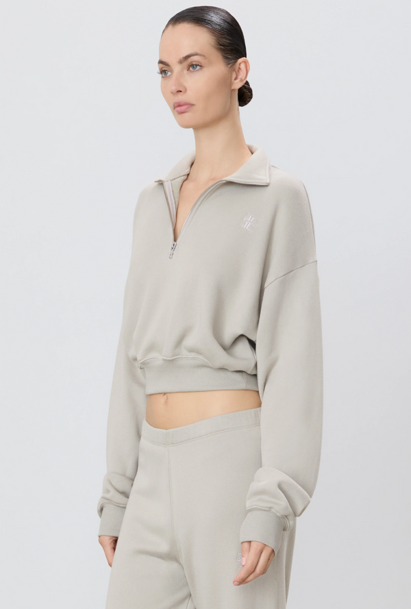Eterne Cropped Half-Zip Sweatshirt