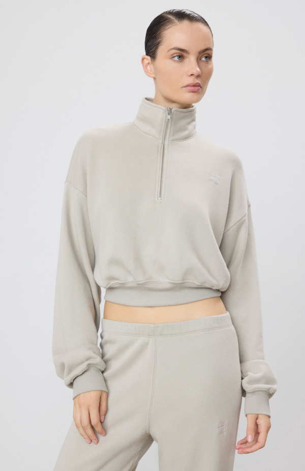 Eterne Cropped Half-Zip Sweatshirt
