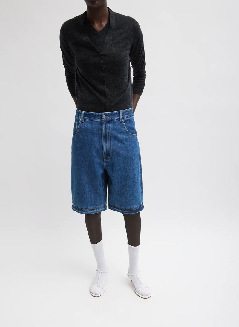 Tibi Lars Denim Convertible Zip Jean - Short