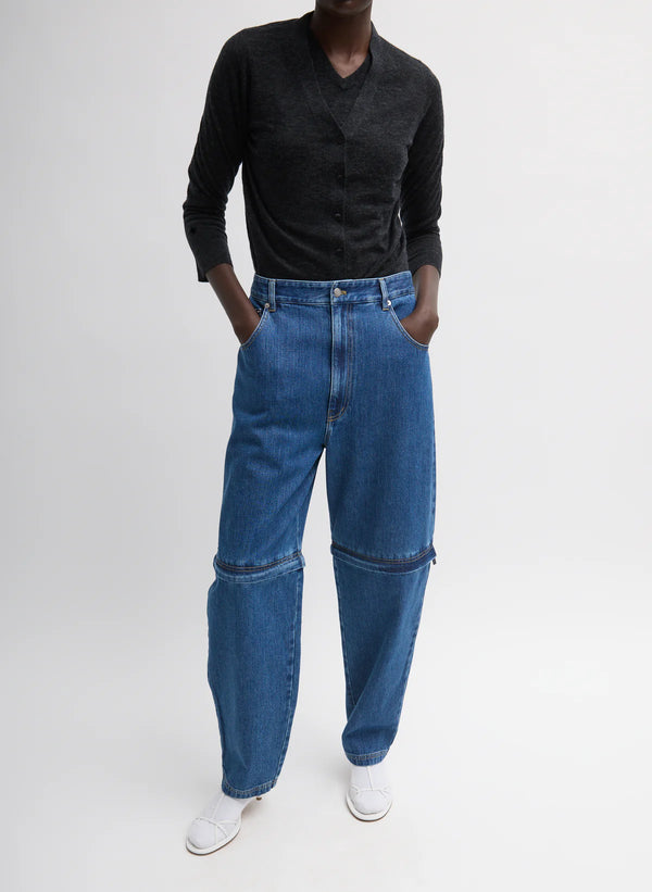 Tibi Lars Denim Convertible Zip Jean - Short