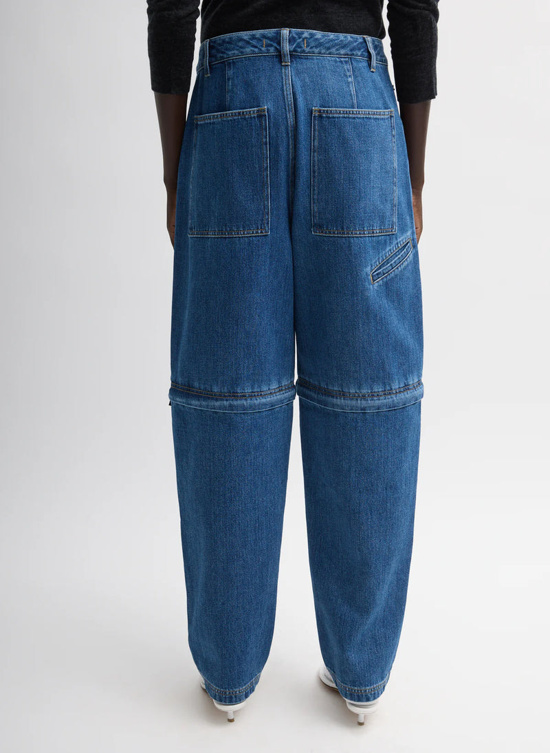 Tibi Lars Denim Convertible Zip Jean - Short