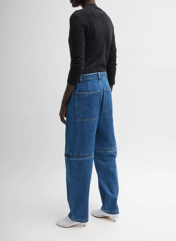 Tibi Lars Denim Convertible Zip Jean - Short