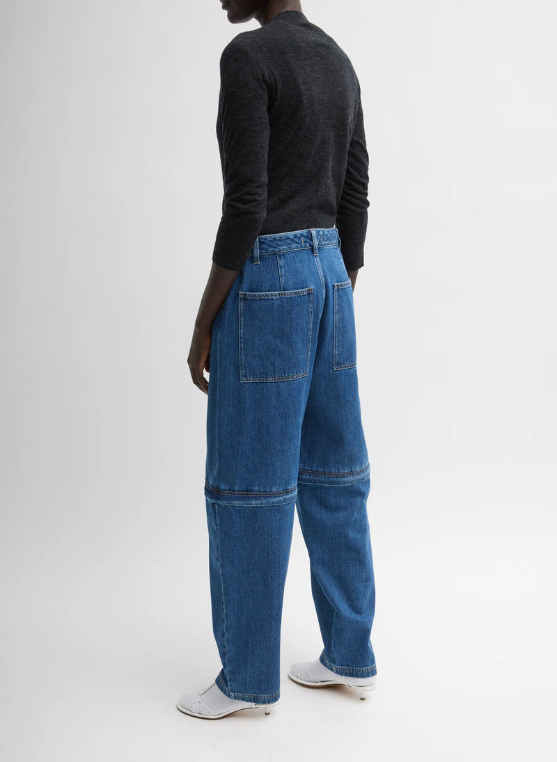 Tibi Lars Denim Convertible Zip Jean - Short