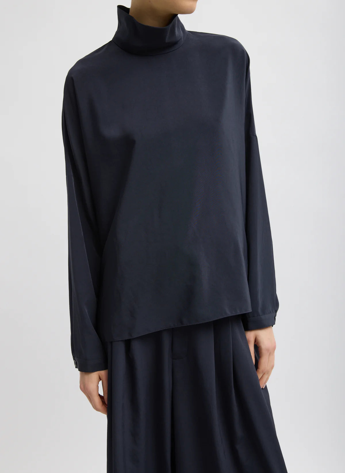 Tibi Relaxed Suiting Funnel Neck Dolman Sleeve