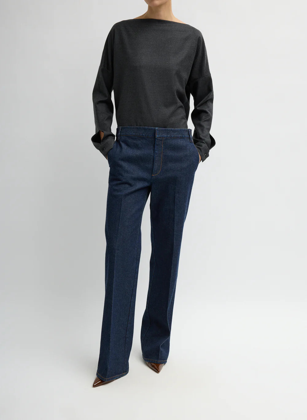 Tibi Indigo Denim Pant Trouser Jean Regular