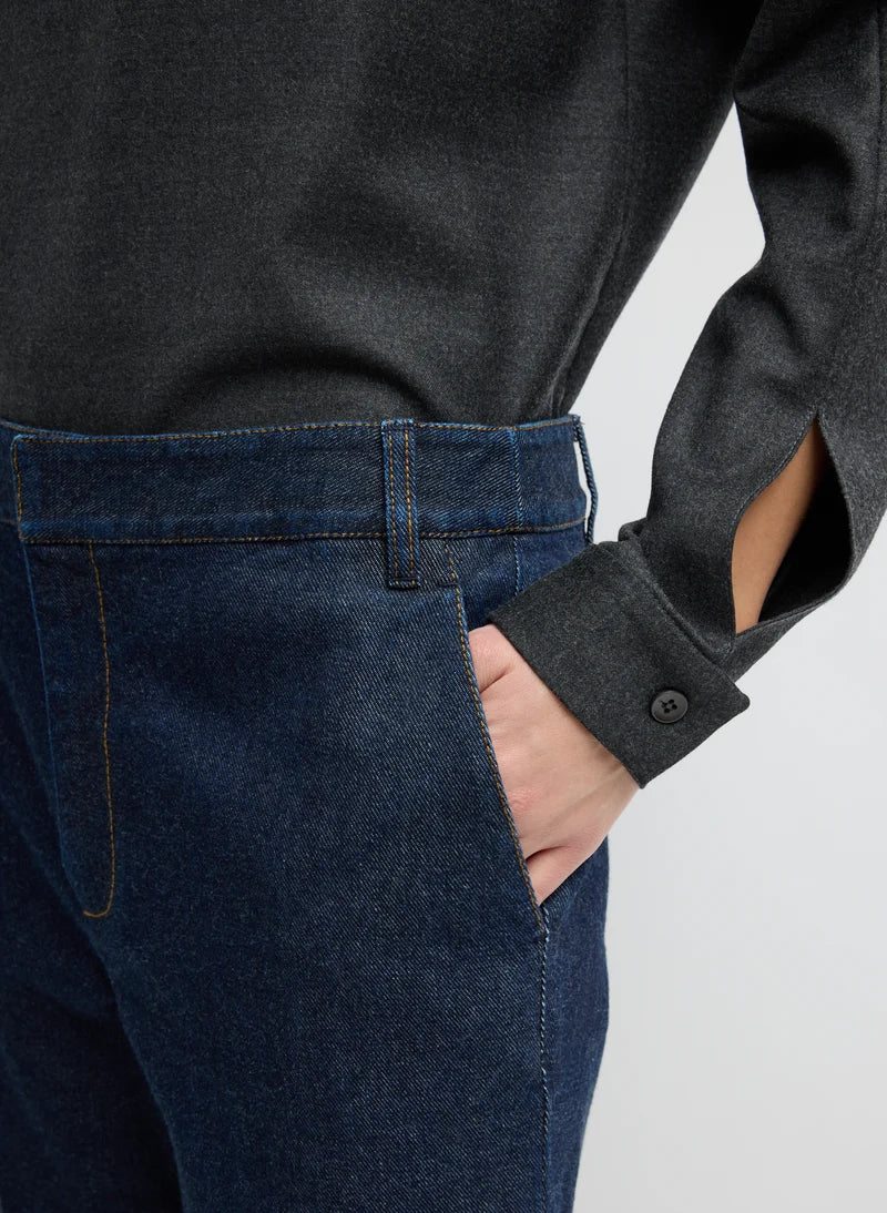 Tibi Indigo Denim Pant Trouser Jean Regular