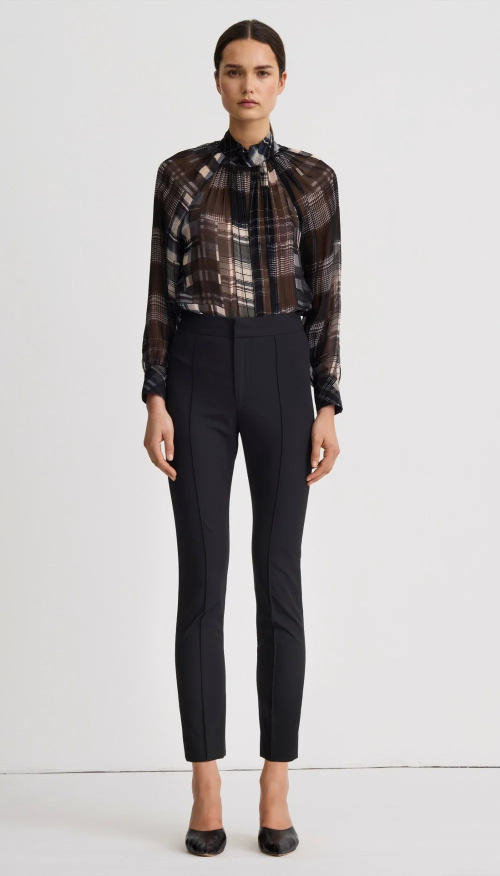 Smythe High Rise Pintuck Cig Pant