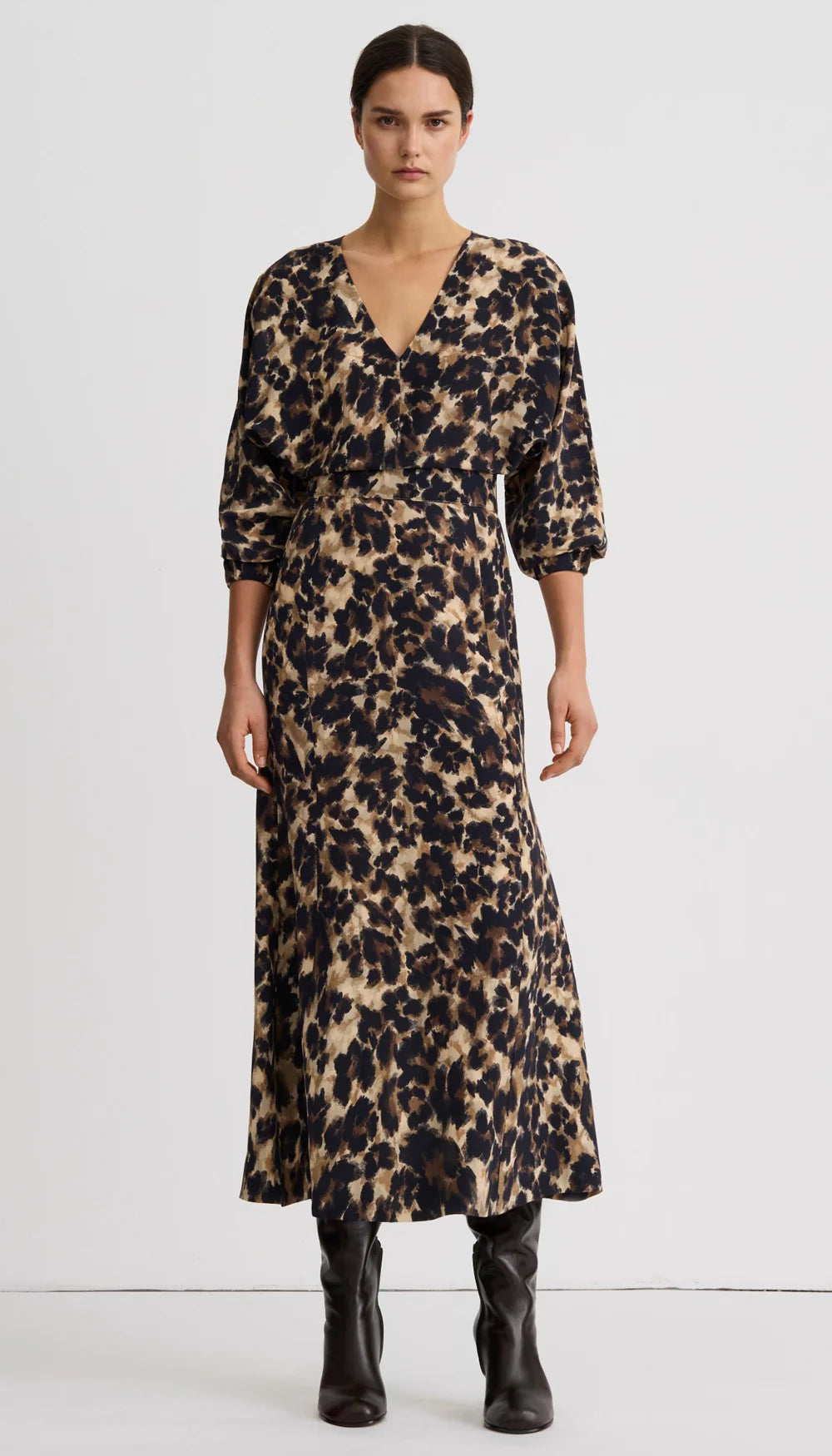 Smythe V-Neck Flounce Dress