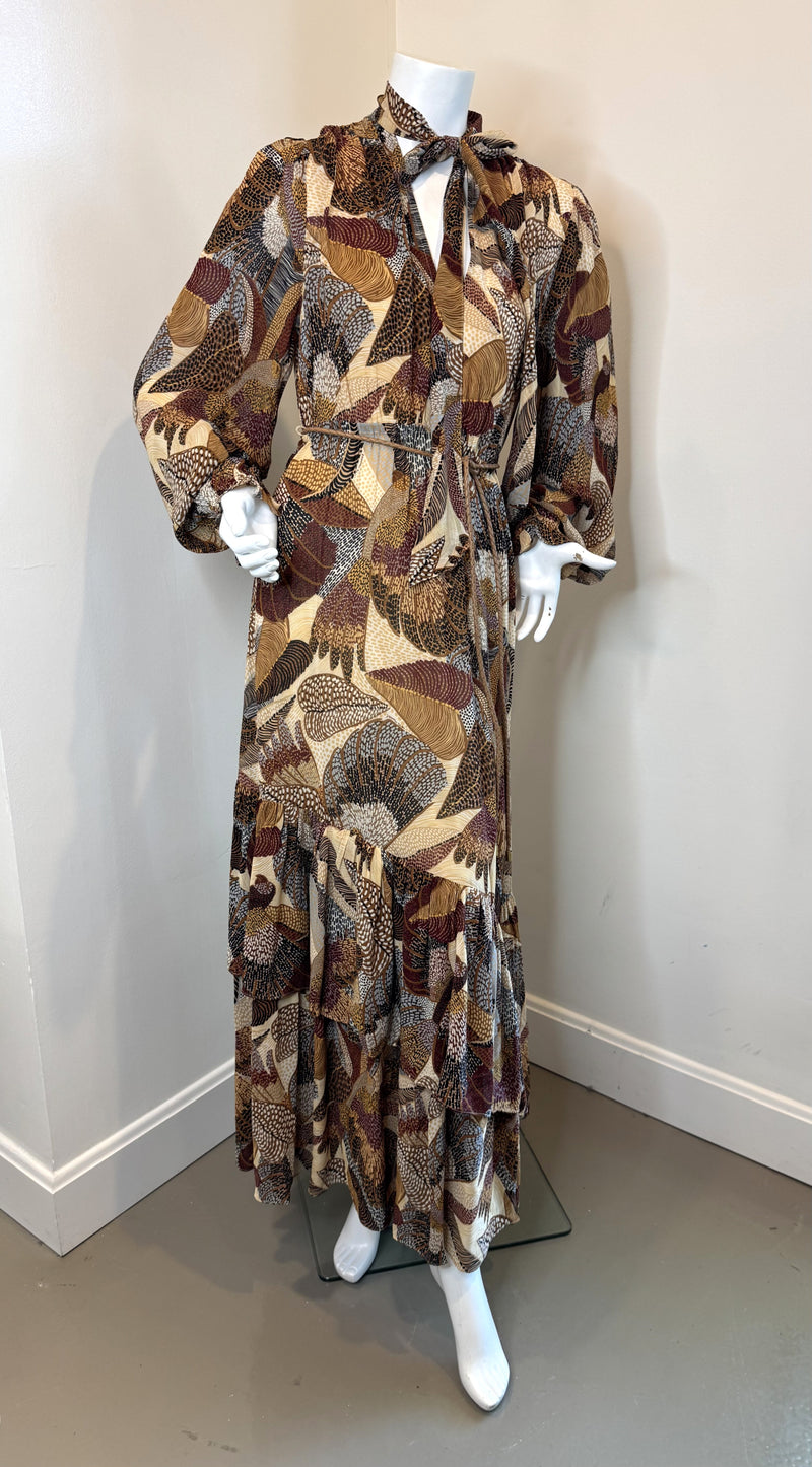 Farm Rio Macaws Long Sleeve Maxi Dress